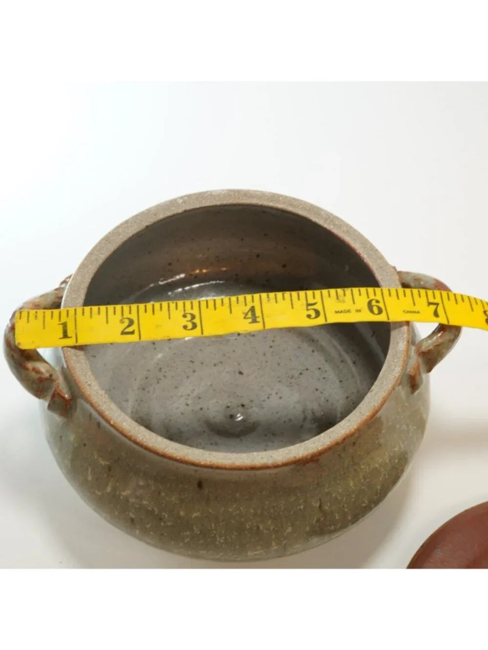 Vintage Brooke Studio Art Pottery Stoneware Lidded Crock Bird Finial Gray